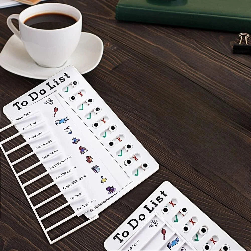 Reusable My Chores Checklist Daily Planner Memo Plastic Board Chore Chart Responsibility Behavior for Kid Self-Discipline Card