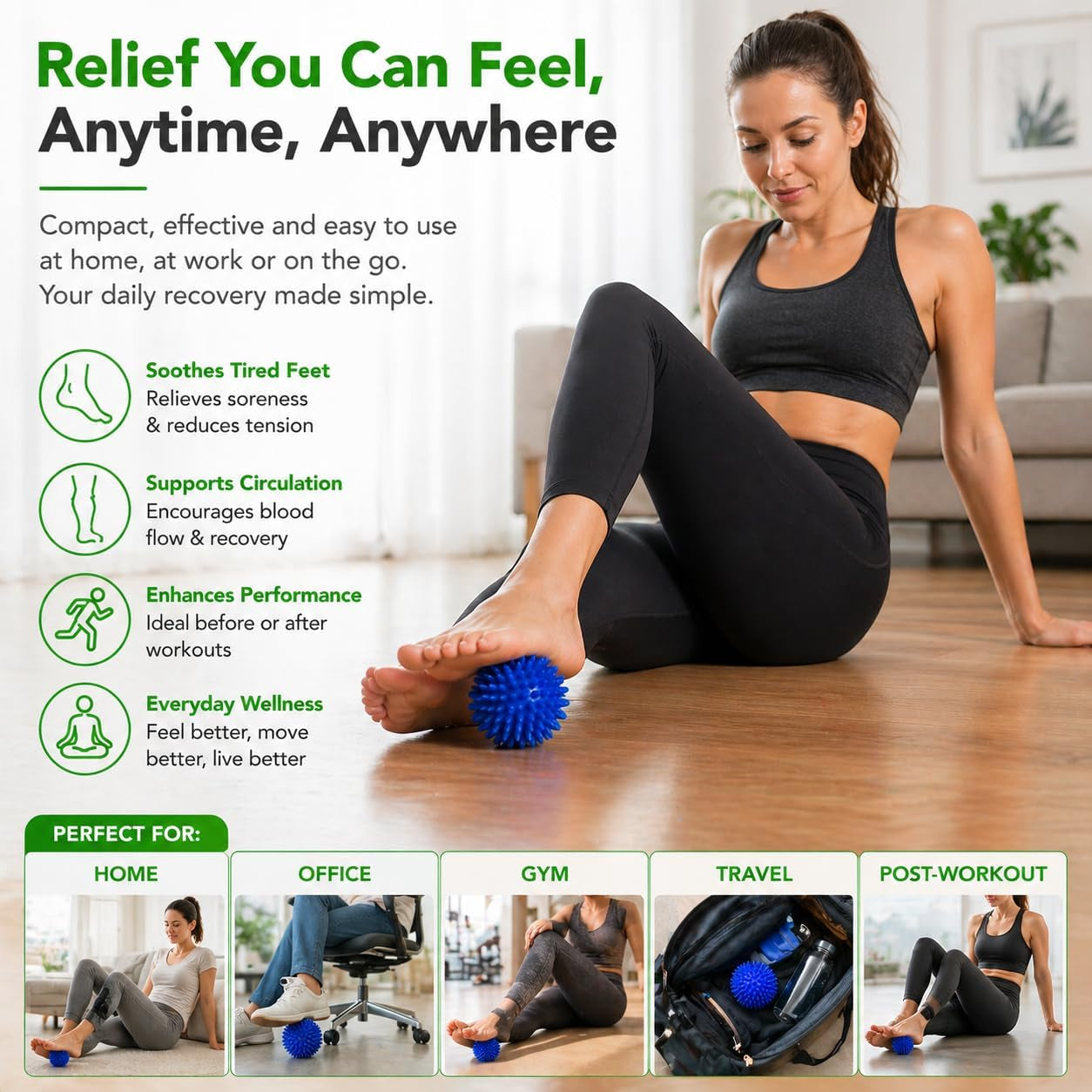 Spiky Massage Ball - 10Cm - Plantar Fasciitis Treatment Option - AKA Sensory Balls for Young Children - Trigger Point Massage Spikeball