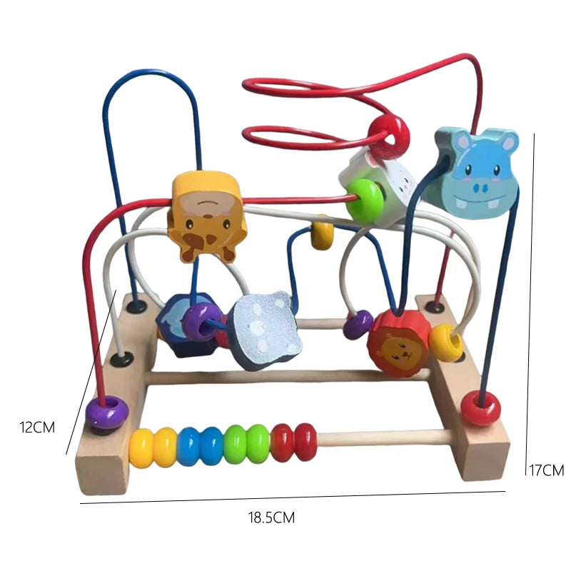 Montessori Maze Circles around Beads Abacus Math Puzzle Early Learning Educational Wooden Toys for Children Kids