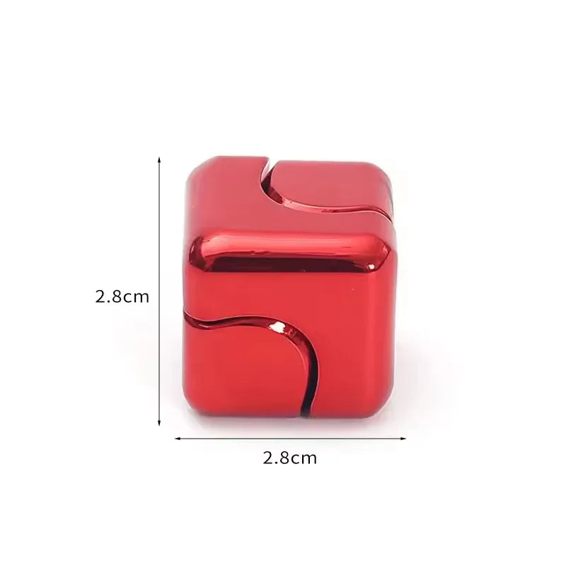 Metal Cube Spinner Fidget Toy Fingertips 3D Puzzle Gyro Gear Sensory anti Stress Relief Educational Games for Adults