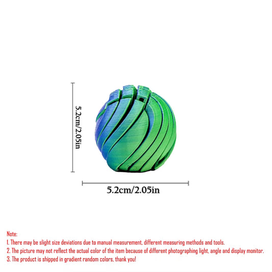Slime Ball Fidget Toy 3D Printed Twistsphere Fidget Toy Gradient Gear Liquid Flow Ball with Rotating Design Anxiety Relief Toys