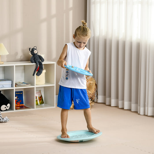 2 in 1 Balance Board, Kids Wobble Board with Ball - Blue