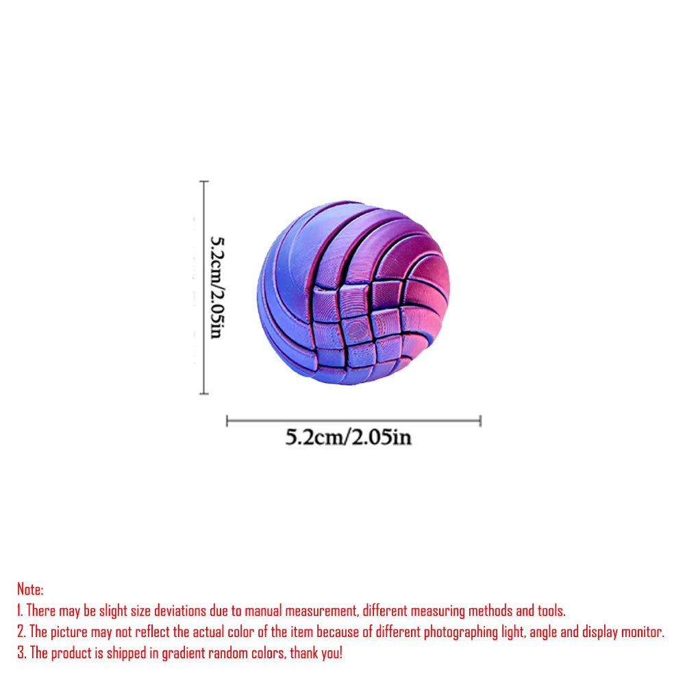 Slime Ball Fidget Toy 3D Printed Twistsphere Fidget Toy Gradient Gear Liquid Flow Ball with Rotating Design Anxiety Relief Toys