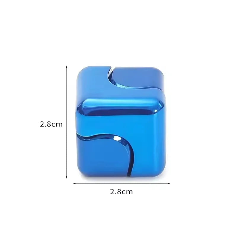 Metal Cube Spinner Fidget Toy Fingertips 3D Puzzle Gyro Gear Sensory anti Stress Relief Educational Games for Adults