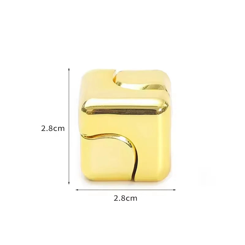 Metal Cube Spinner Fidget Toy Fingertips 3D Puzzle Gyro Gear Sensory anti Stress Relief Educational Games for Adults