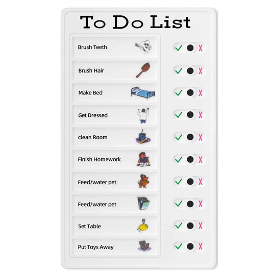Reusable My Chores Checklist Daily Planner Memo Plastic Board Chore Chart Responsibility Behavior for Kid Self-Discipline Card
