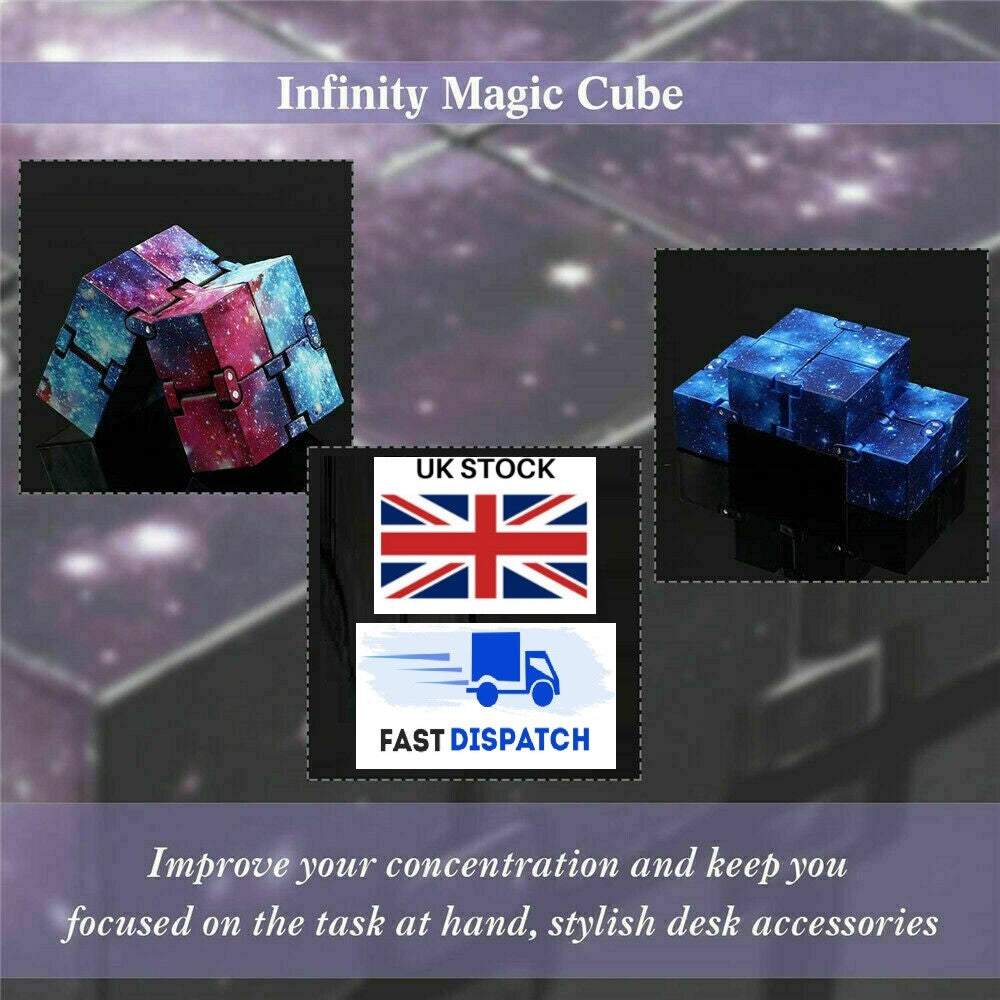 UK Stock Sensory Infinity Cube Fidget Toy for Stress Autism Anxiety Relief Kids
