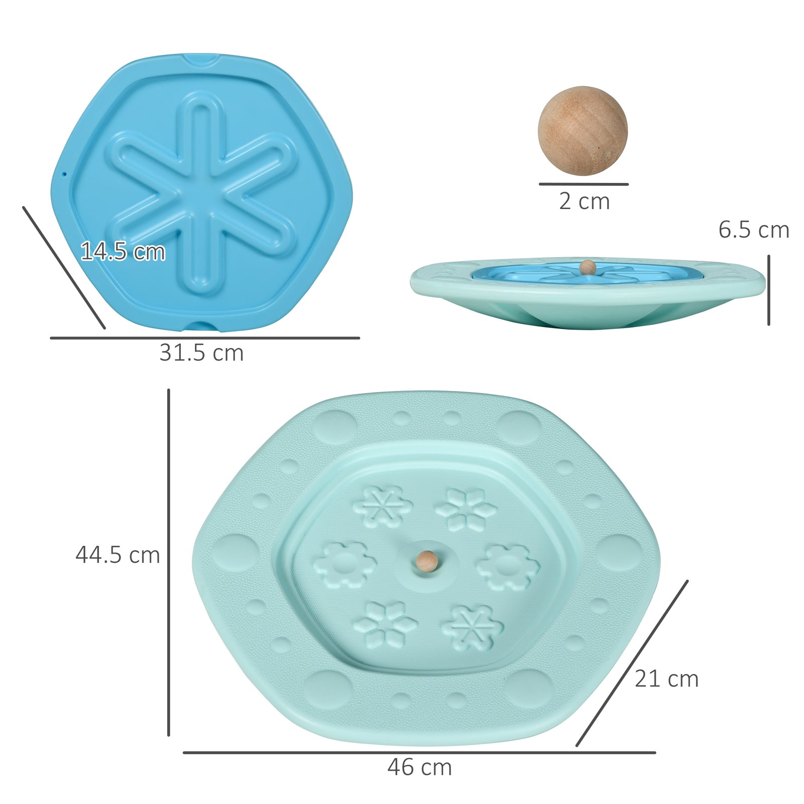 2 in 1 Balance Board, Kids Wobble Board with Ball - Blue