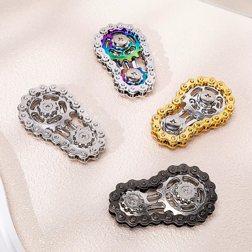 Sprockets Flywheel Fingertip Gyro Fidget Spinner Antistress Anxiety Metal Bike Chains EDC Spinner Fidget Toys for Adult Kids
