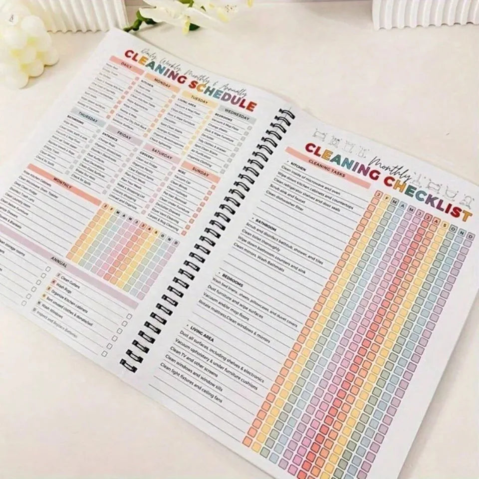ADHD Cleaning Planner Bundle Home Cleaning Schedule Weekly Monthly Year round Cleanliness Tips Family Chore Chart