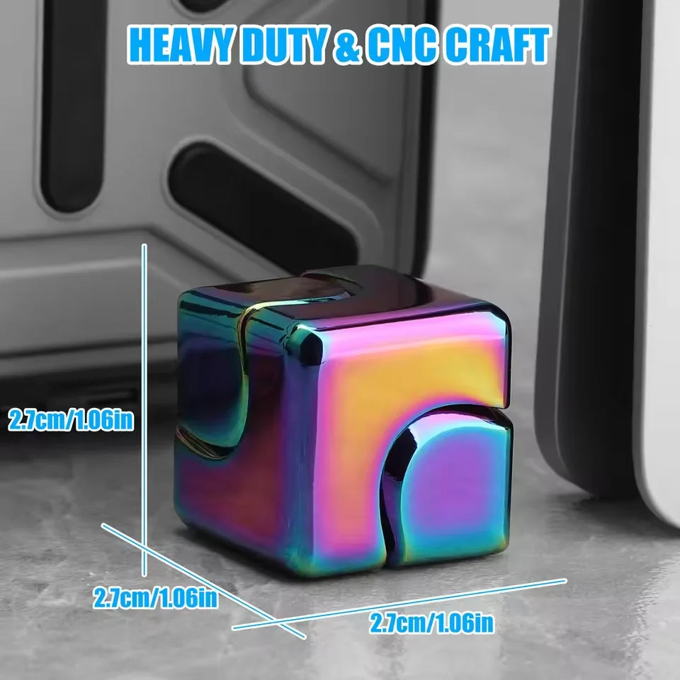 Metal Cube Spinner Fidget Toy Fingertips 3D Puzzle Gyro Gear Sensory anti Stress Relief Educational Games for Adults
