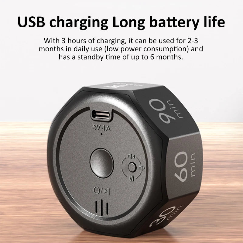 Flip Timer Mini Visual Timer Gravity Sensor Timer 90-Minute 7 Preset Time Management Tools for Home School Study Office Kitchen